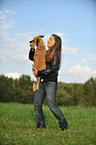 woman and mongrel