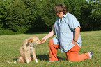 woman and mongrel