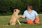 woman and mongrel