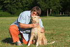 woman and mongrel