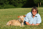 woman and mongrel