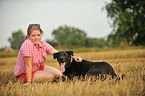 woman and mongrel
