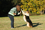 woman and mongrel