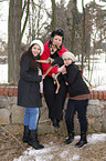family with dog