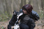 woman and old Border-Collie-Shepherd