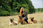 woman and Rhodesian-Mongrels