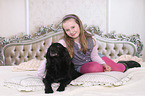 girl and Cocker-Spaniel-mongrel