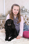 girl and Cocker-Spaniel-mongrel