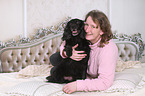 woman and Cocker-Spaniel-mongrel