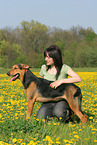 woman and Shepherd-Mongrel
