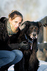 woman and mongrel