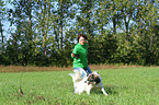 woman and Caucasian-Shepherd-Dog-Mongrel