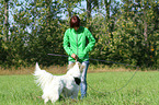 woman and Caucasian-Shepherd-Dog-Mongrel