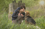 woman with Beagle-Mongrel