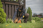 woman with Beagle-Mongrel