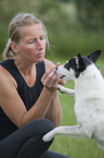 woman with Jack-Russell-Terrier-Mongrel