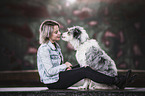 woman with Australian-Shepherd-Mongrel