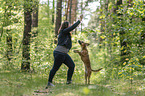 woman and mongrel