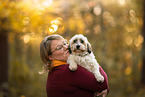 woman and Dachshund-Bolonka-zwetna