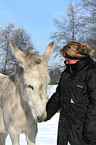 woman with donkey