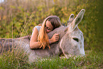 woman and donkey