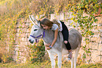 woman and donkey