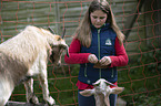 girl with Goats