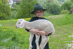 boy with Merino Sheep