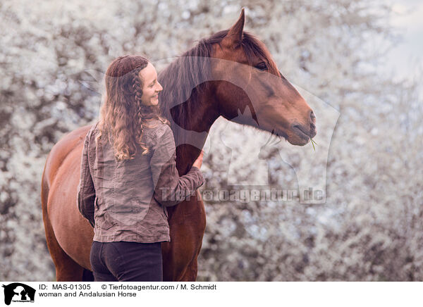 woman and Andalusian Horse / MAS-01305