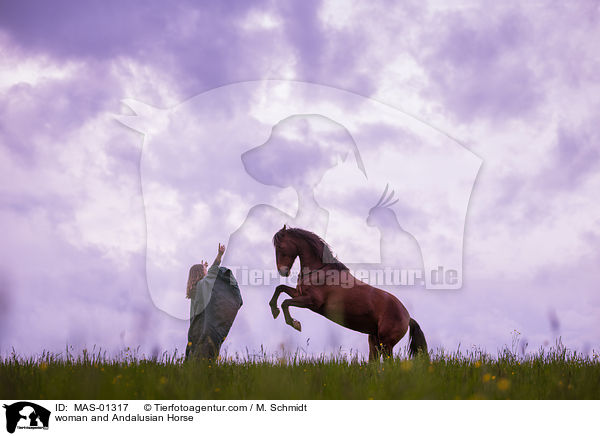 woman and Andalusian Horse / MAS-01317