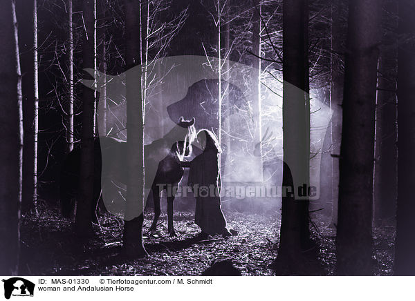 Frau und Andalusier / woman and Andalusian Horse / MAS-01330