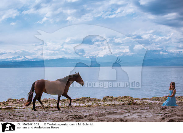 woman and Andalusian Horse / MAS-01352