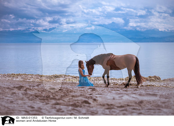 woman and Andalusian Horse / MAS-01353