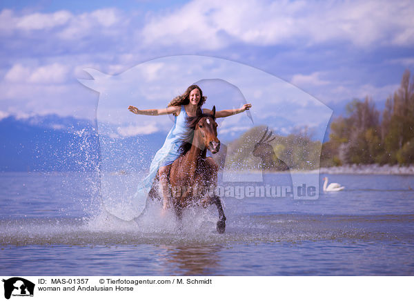 woman and Andalusian Horse / MAS-01357