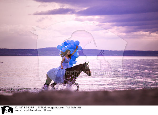 Frau und Andalusier / woman and Andalusian Horse / MAS-01375