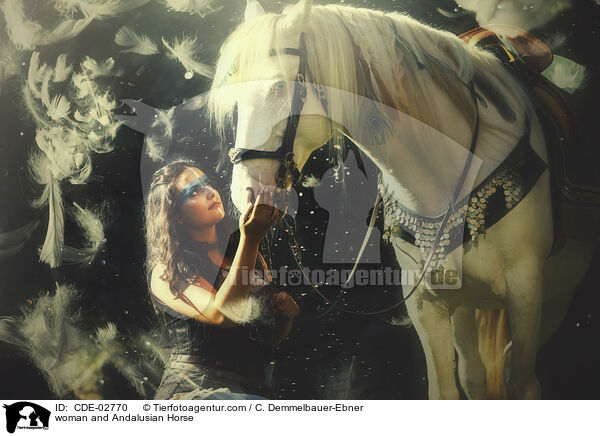 Frau und Andalusier / woman and Andalusian Horse / CDE-02770