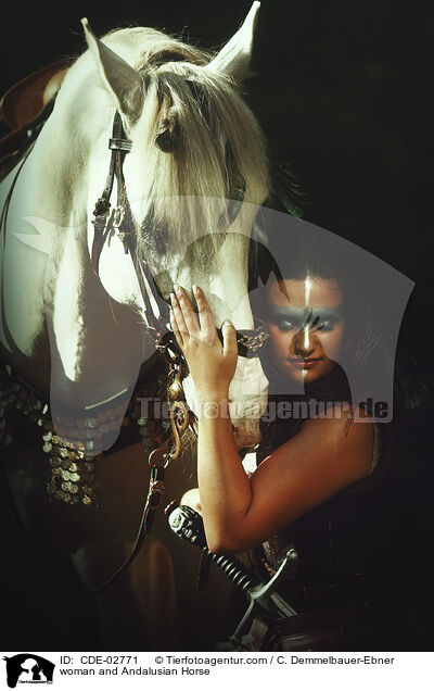 Frau und Andalusier / woman and Andalusian Horse / CDE-02771