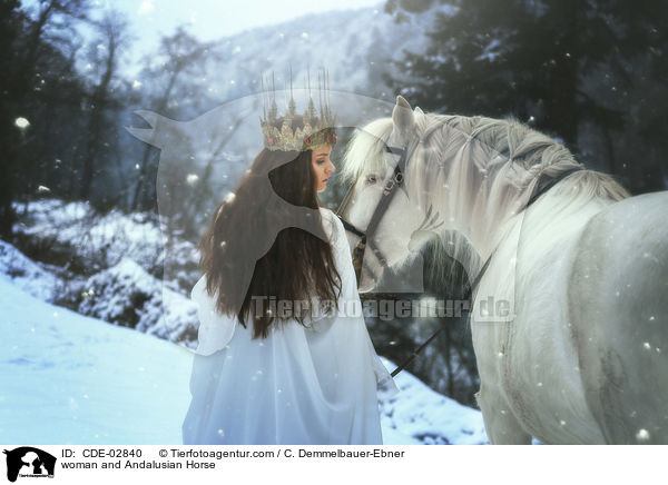 woman and Andalusian Horse / CDE-02840