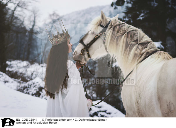 Frau und Andalusier / woman and Andalusian Horse / CDE-02841