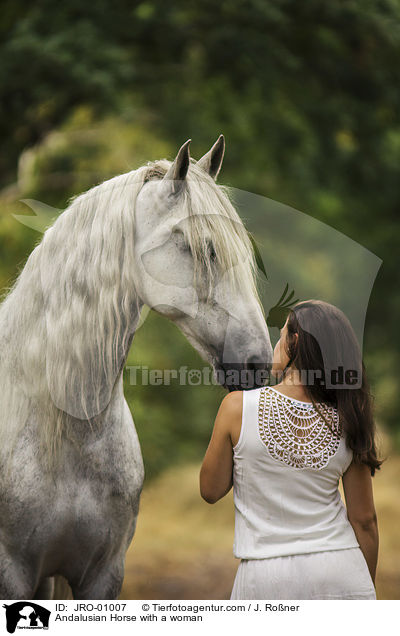 Andalusier mit Frau / Andalusian Horse with a woman / JRO-01007