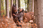 woman and Andalusian Horse