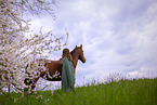 woman and Andalusian Horse