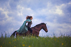 woman and Andalusian Horse