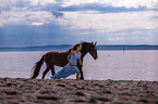 woman and Andalusian Horse