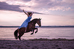 woman and Andalusian Horse