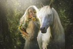 woman and Andalusian Horse