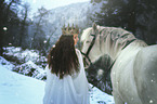 woman and Andalusian Horse