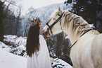 woman and Andalusian Horse