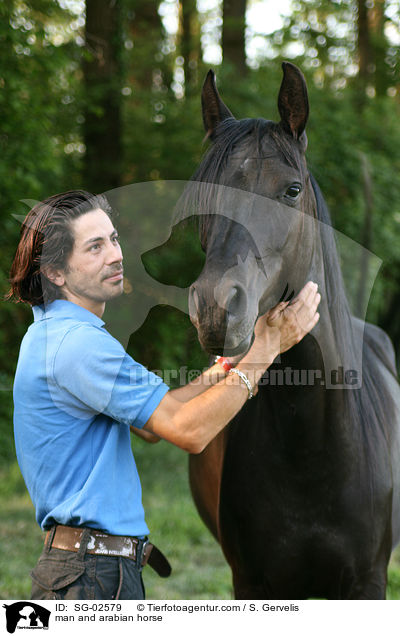 Mann und Araber / man and arabian horse / SG-02579