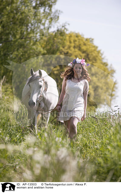 Frau und Araber / woman and arabian horse / AP-13503